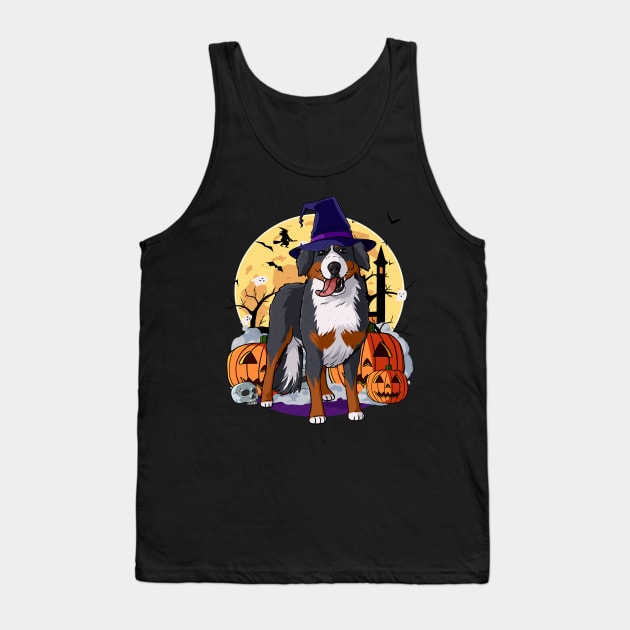 Bernese Mountain Dog Witch Happy Halloween Tank Top by Noseking